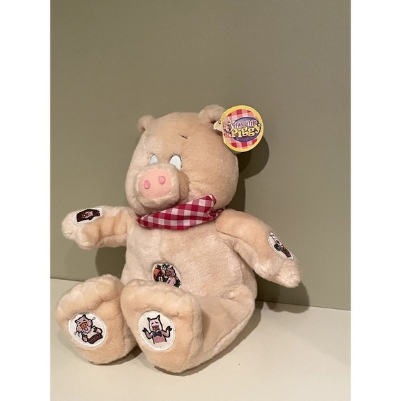 VINTAGE 16" "THIS LITTLE PIGGY" TALKING SOUND PIG STUFFED ANIMAL PLUSH TOY NWT - Picture 1 of 7